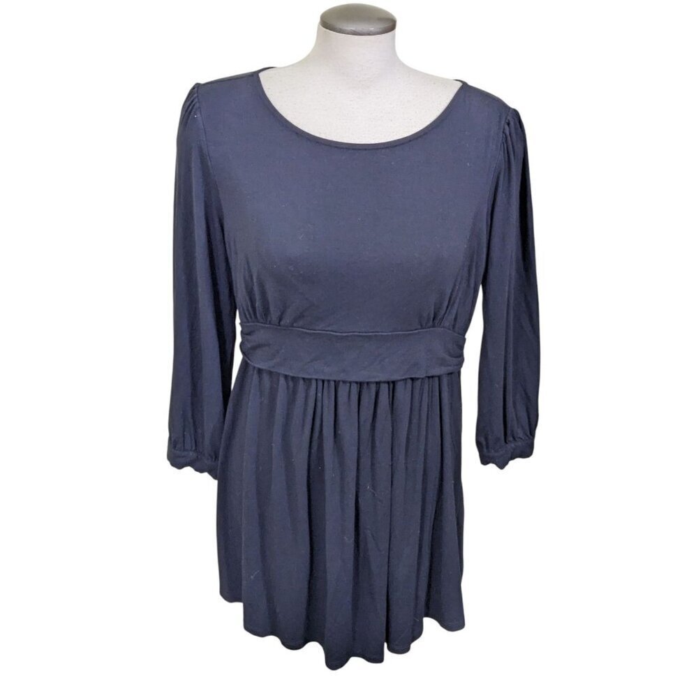 Seraphine Nursing Naternity Tunic Top Womens Size 12 Black Stretch